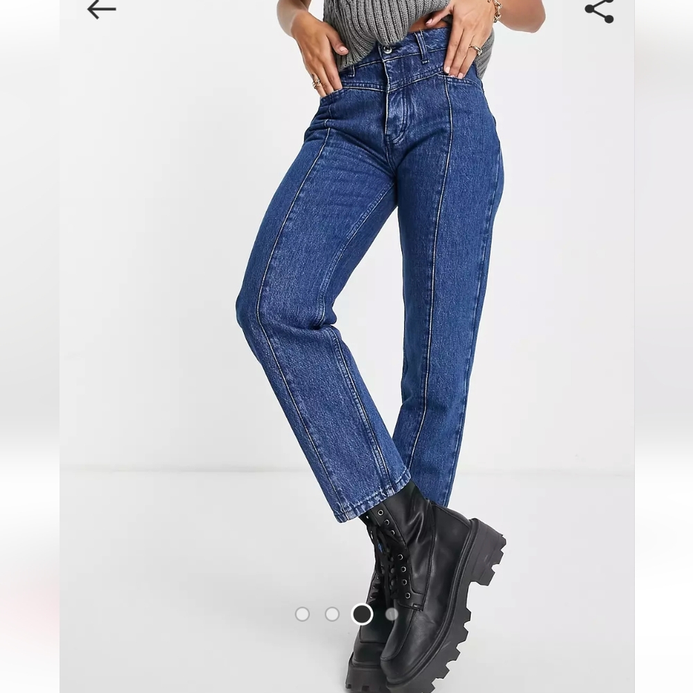Women's Blue Straight Leg Jeans